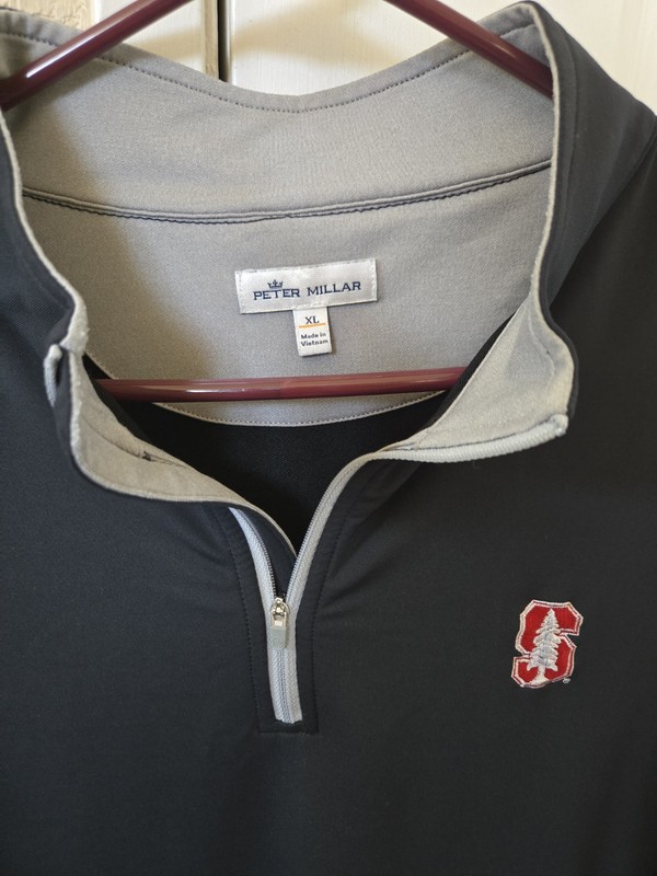 Peter Millar Sport Pullover XL Stanford University Coaching Black Sleeveless gallery