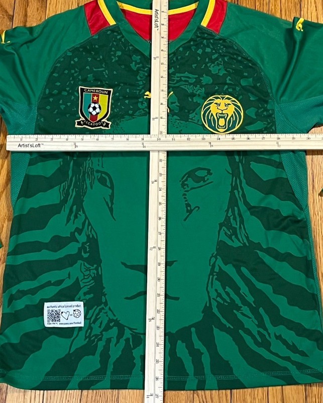 2012 PUMA Cameroun Africa Home Green Long Sleeve Soccer Jersey See Measurements gallery