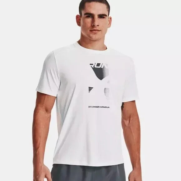 Under Armour Men's UA CoolSwitch Run Graphic T-Shirt 1372593 White Size L