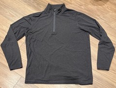 Duluth Trading Wool Blend Base Layer,1/4 Zip Thumb Hole, Heather Black, Size Lrg