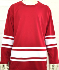 CLEARANCE, Hockey jersey FOR Men/WOMEN, NEW, Size 2XL. Red /white, Made in USA