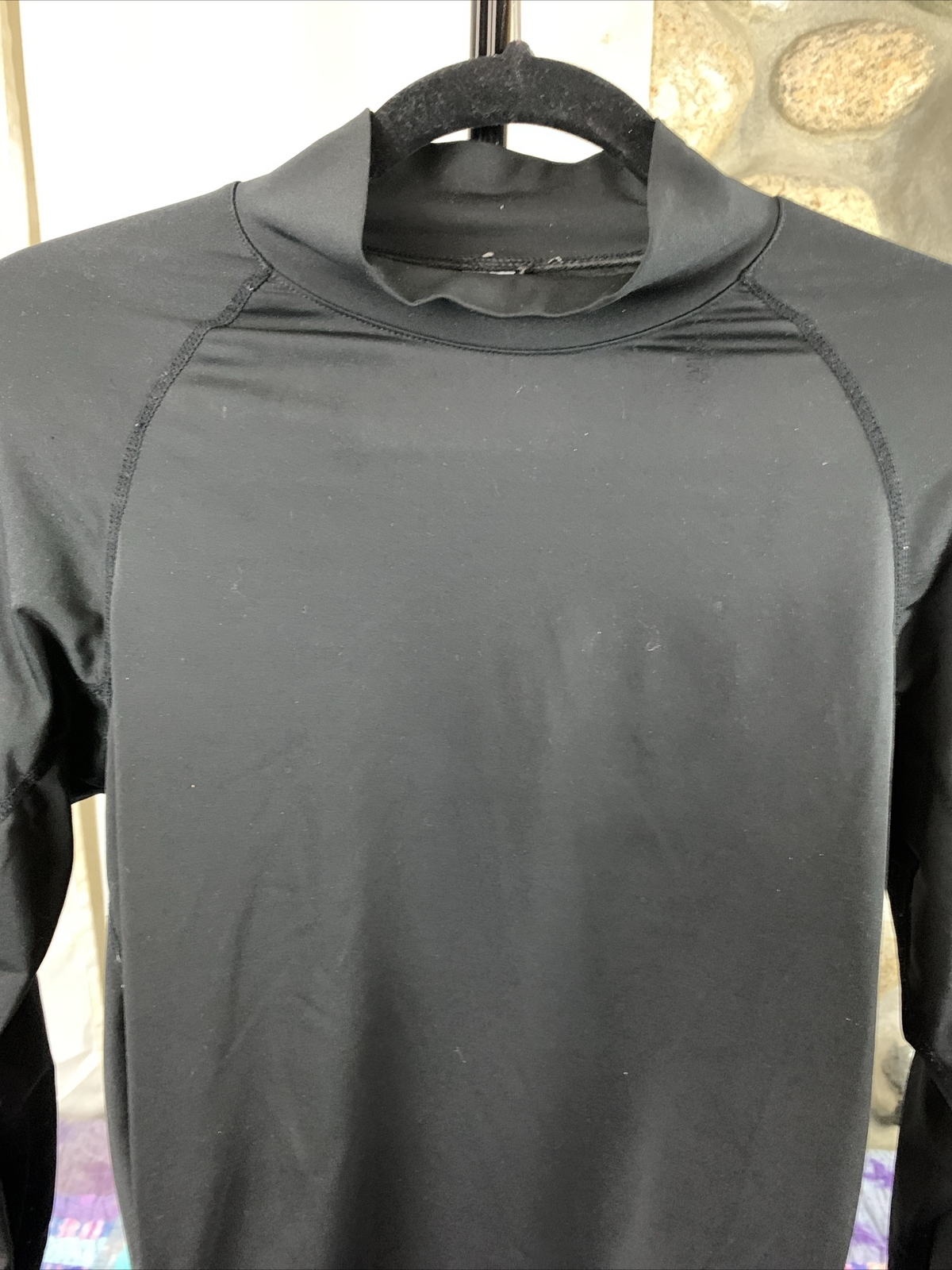 Unbranded Mens Medium Compression Shirt Polyester Black Baselayer Athletic gallery
