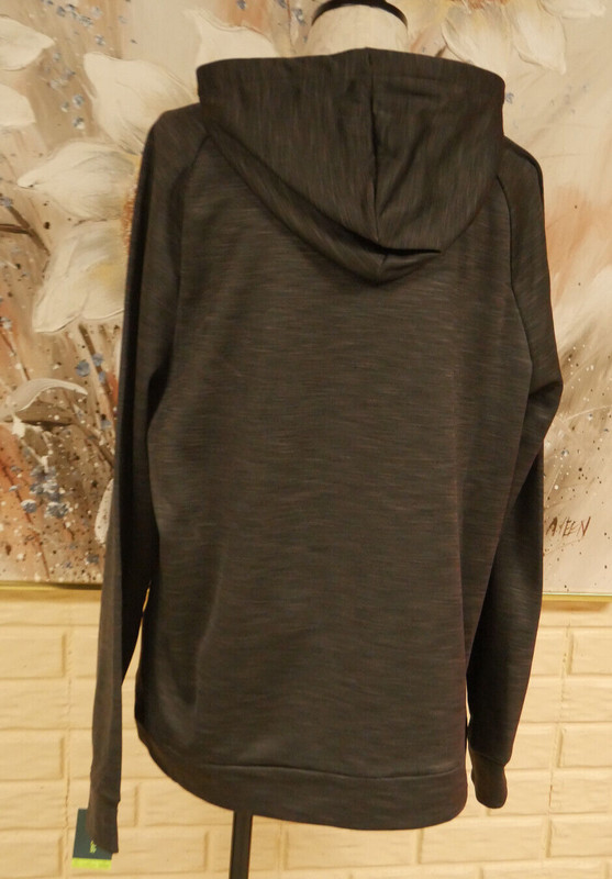 NWT TEK GEAR ACTIVEWEAR PERFORMANCE FLEECE HOODED PULLOVER SZ LARGE DARK GRAY gallery