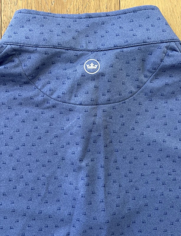 Peter Millar Perth Carts Men's Performance Quarter 1/4 Zip Pullover Blue XL gallery