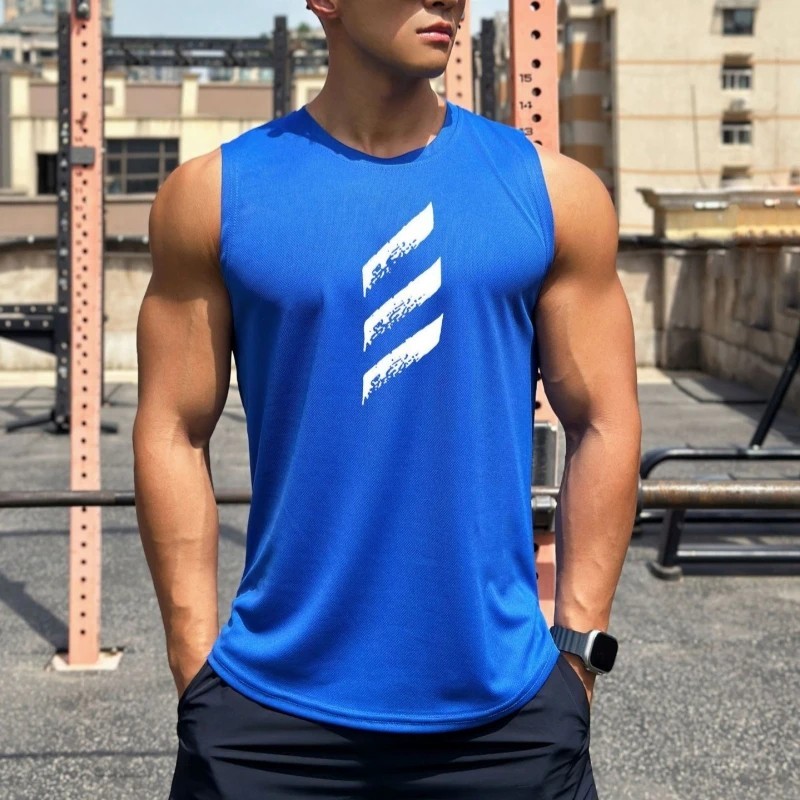Thin Quick Dry Bodybuilding Tank Top Men Gym Fitness Sleeveless Shirt Male gallery