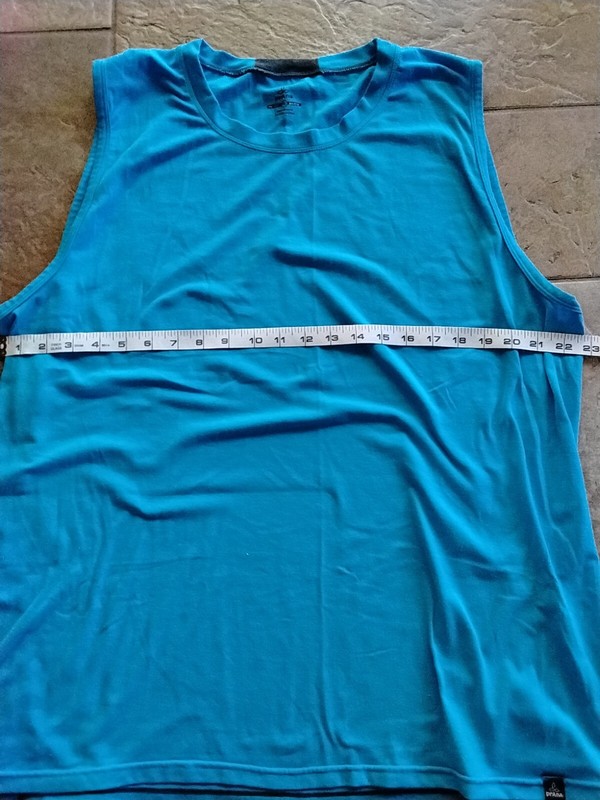 PrAna Tank Top XXL Mens Marine Blue Athletic Breathe Fabric Yoga Workout Gym gallery