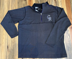 Colorado Rockies Embroidered 1/4 Zip Mock Neck Pullover XL Charcoal Gray