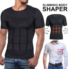 Men Slimming Body Shaper Gynecomastia T-shirt Posture Corrector Compression Vest