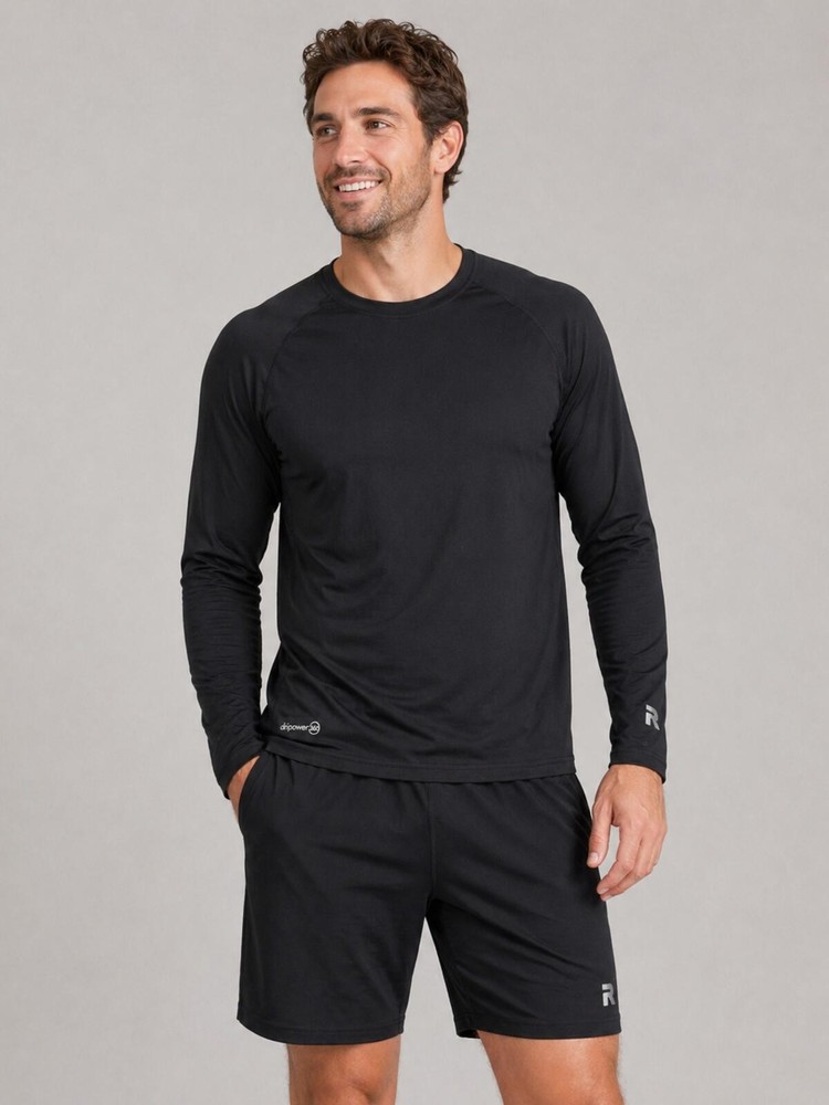 Russell Athletic Black Long Sleeve Dri-Power 360 Athletic Shirt Size Medium