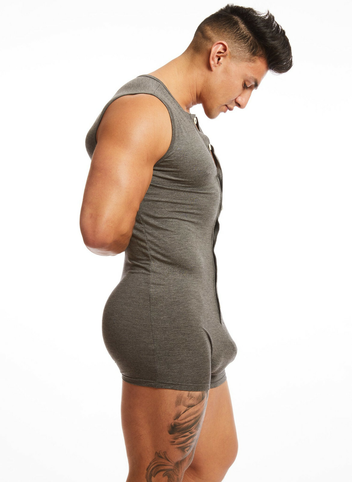 N2N Bodywear Men charcoal grey Rayon onezee lounge wear size M L XL gallery