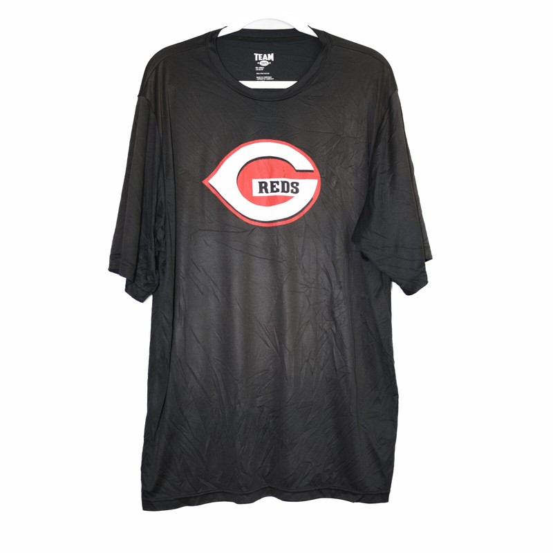 Team 365 Men Black Graphic T-Shirt Cincinnati Reds Baseball Short Sleeve Sz 2XL gallery