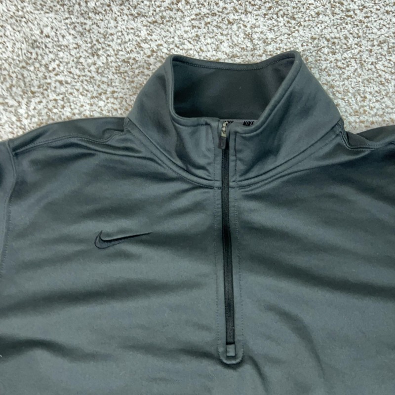 Nike Pullover Mens Medium Gray Dri-FIT 1/4 Zip Long Sleeve Athletic Running Gym gallery