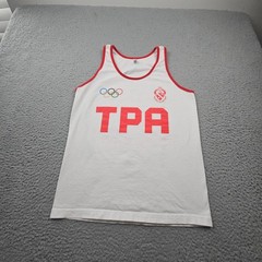 American Apparel Tank Top Mens Medium White Sleeveless Gym Activewear USA Made