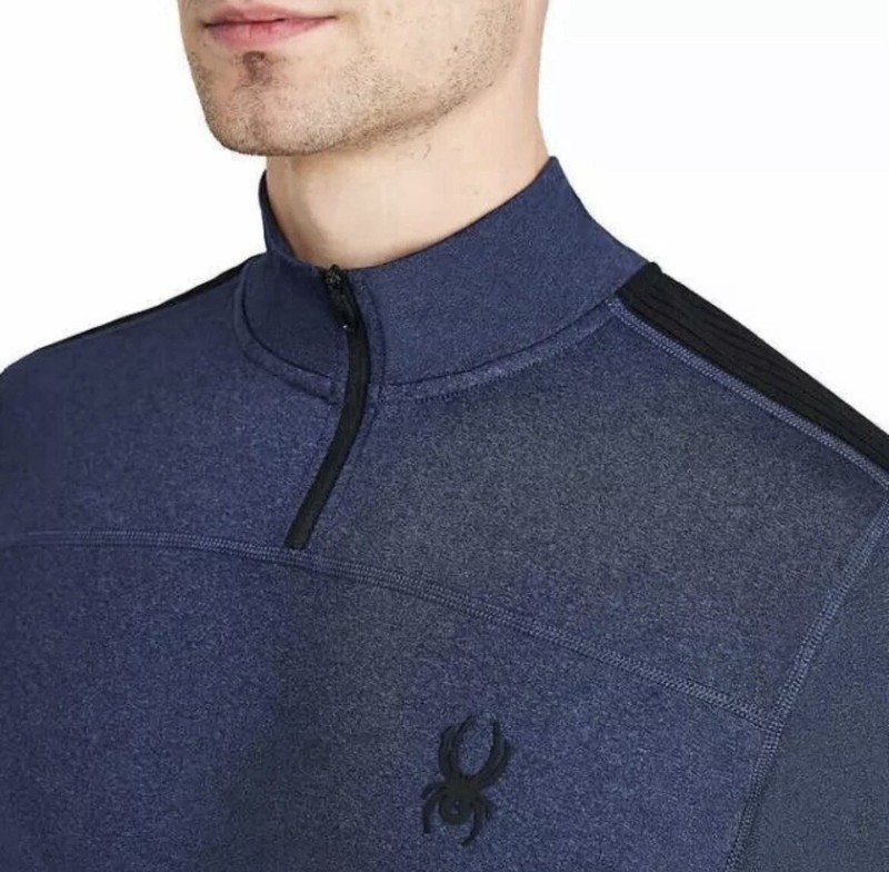 Spyder Active Performance ¼ Zip Pullover, Blue, Men’s Small, NEW - gym, workout gallery