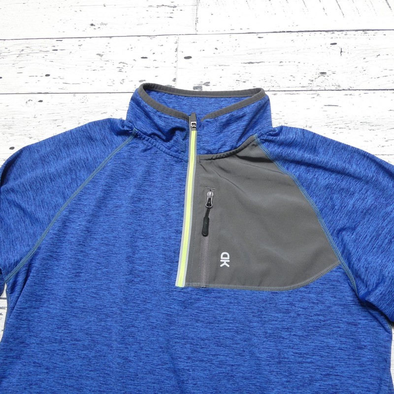 Dk Pullover Mens Medium Blue 1/4 Zip Long Sleeve Running Athletic Shirt Top gallery