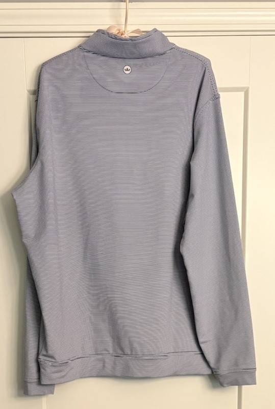 Peter Millar Men’s Sz XL Perth Performance 1/4 Zip Pullover Blue/White Stripe gallery