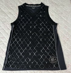 AND1 Basketball Department 93 Men’s XL Mesh Jersey Tank V-Neck Black/Gray Geo