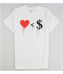 Fashion Nova Mens Love Money Graphic T-Shirt, White, Medium