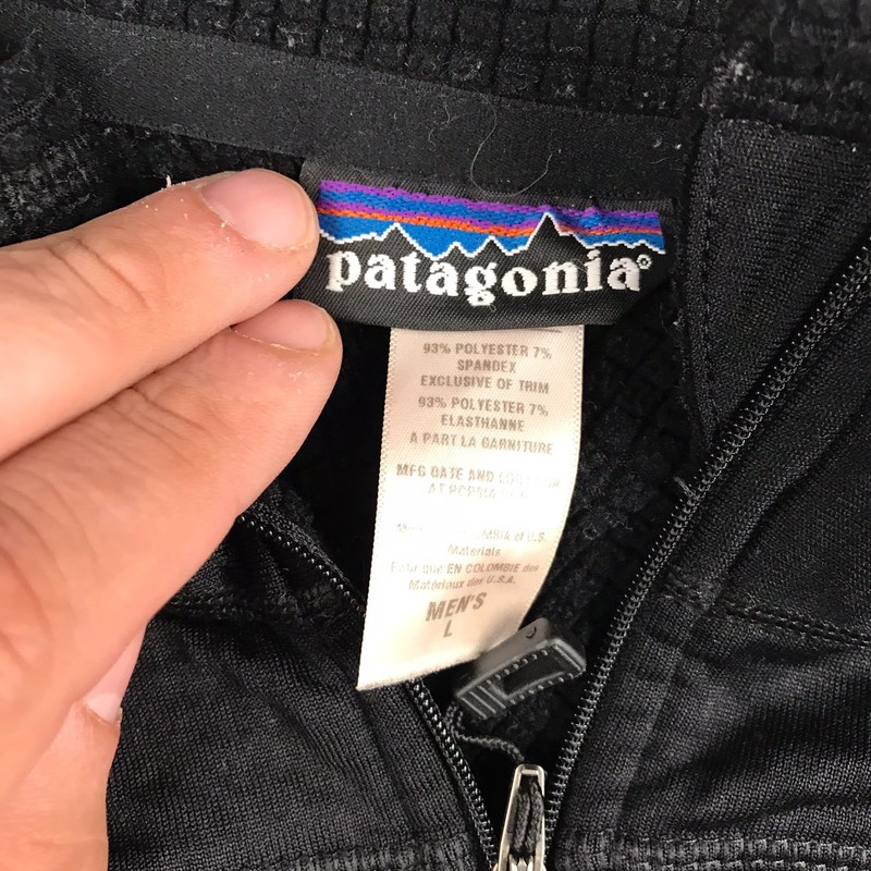 Patagonia R1 Fleece Pullover Mens L Black Zip Up Waffle Knit Vintage Y2K Jacket gallery