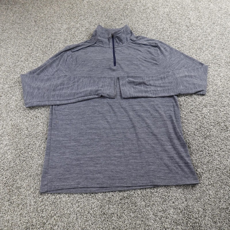 J Crew Performance Sweater Mens M Gray Blue Heather Pullover 1/4 Zip Sweatshirt gallery