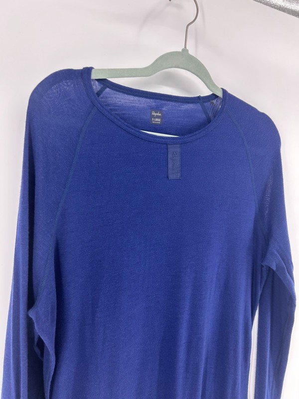 Rapha Merino Wool Base Layer Long Sleeve Shirt Men's XL Navy Blue Crew Neck gallery