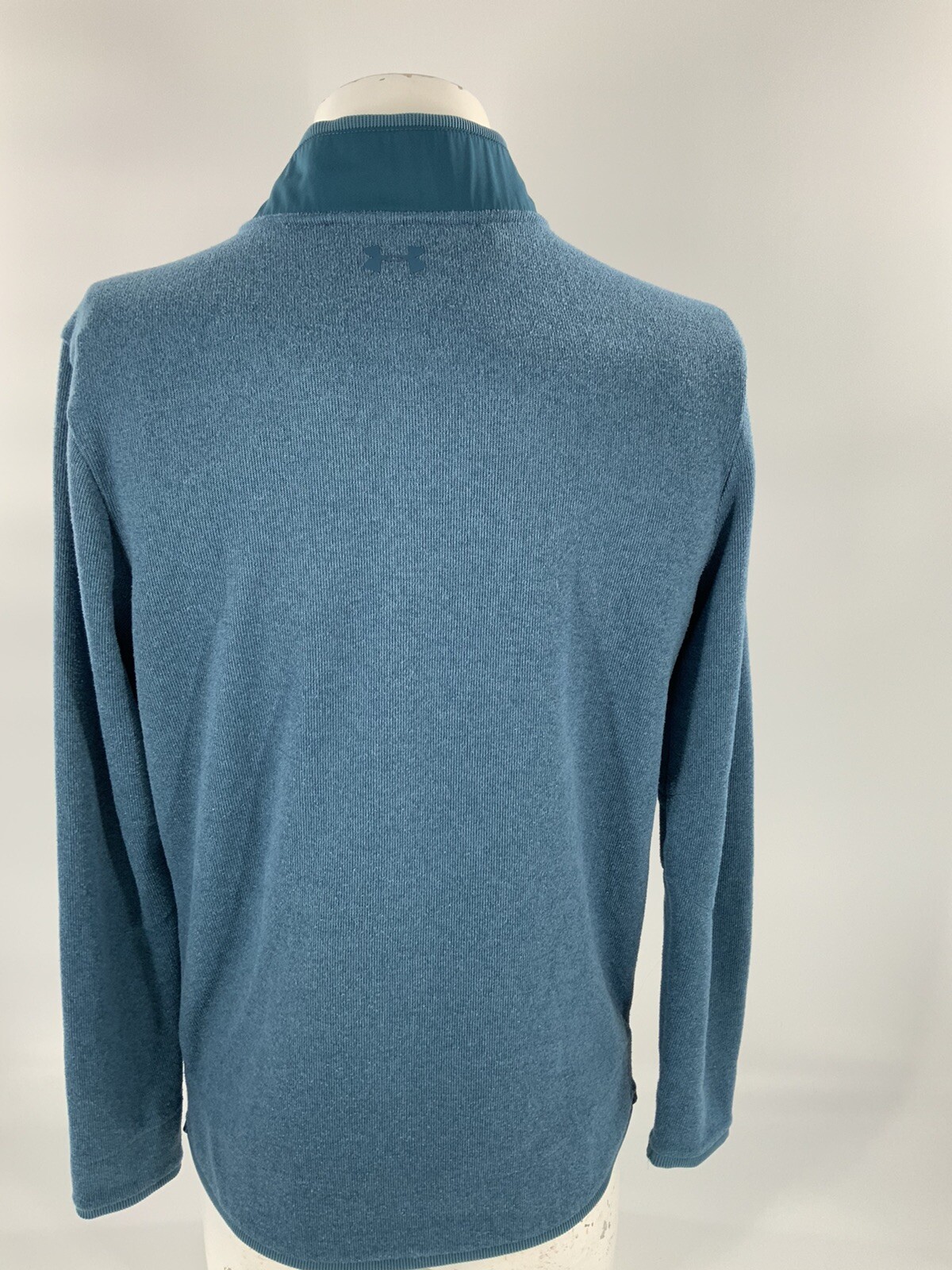 Under Armour Golf Pullover M Men Bright Blue 1/4 Snap Poly Loose YGI K2-373 gallery