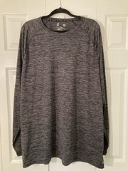Xersion Train EverAir Long Sleeve Tee Breathable Quick-Dri Gray Black Mens 2XLT