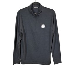 Travis Mathew Pullover Mens Small Black 1/4 Zip Performance Pebble Beach Golf