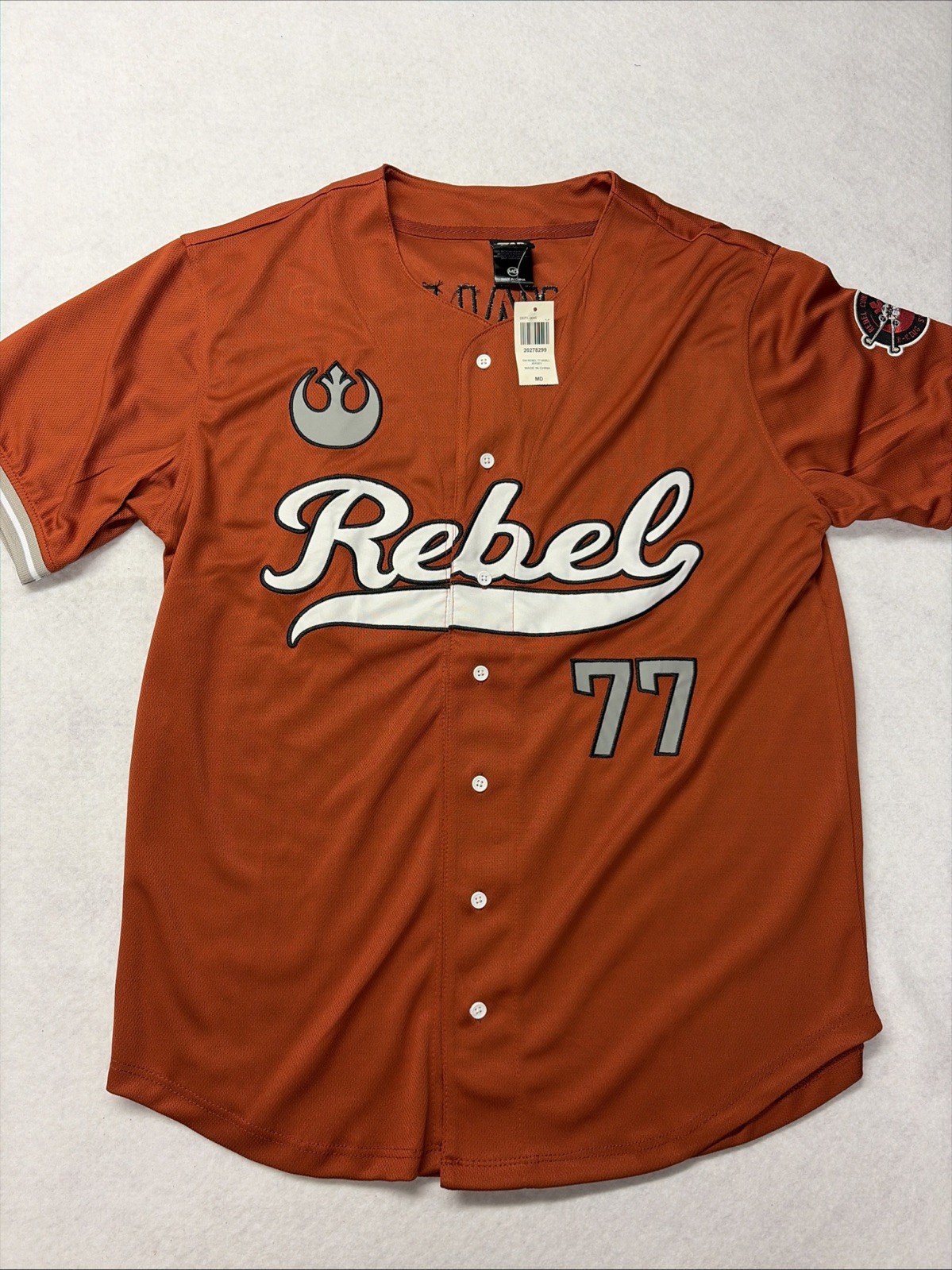 Luke Skywalker Star Wars Rebel Baseball Jersey Size Medium M Boxlunch Nwt gallery