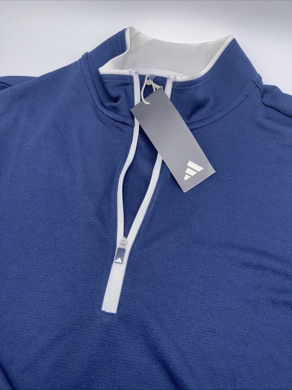 $70 Adidas Men’s Lightweight Half Zip Top - Navy - Small - New With Tags gallery