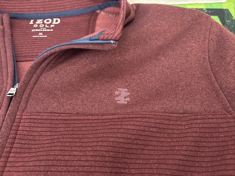 IZOD Golf Sweater Mens XL 1/4 Zip Pullover Hydra Shield Outdoor, New gallery