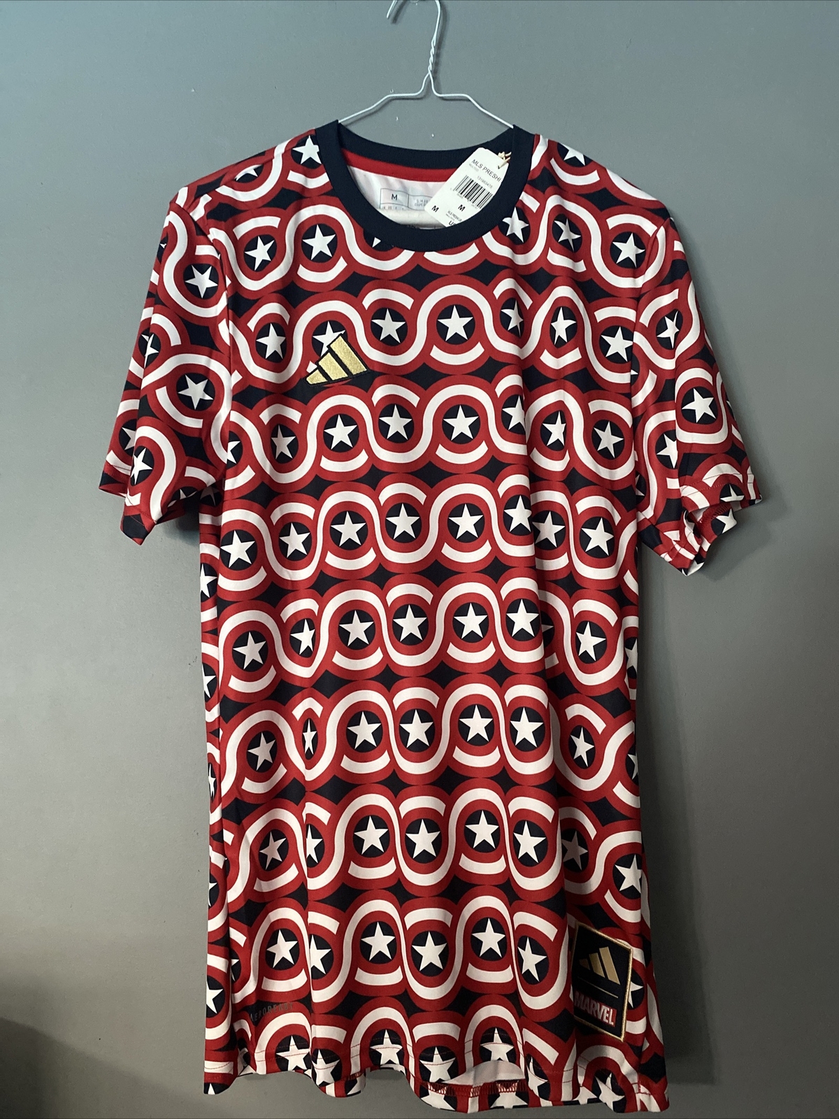 ADIDAS x MARVEL Captain America MLS Soccer Jersey Men’s Sz M *NEW* HT3237 $70 gallery