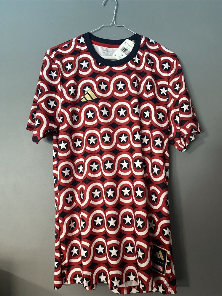 ADIDAS x MARVEL Captain America MLS Soccer Jersey Men’s Sz M *NEW* HT3237 $70