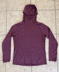 Merrell Mens Long Sleeve Running Hoodie Red Large Athletic Climbing Sports Shell