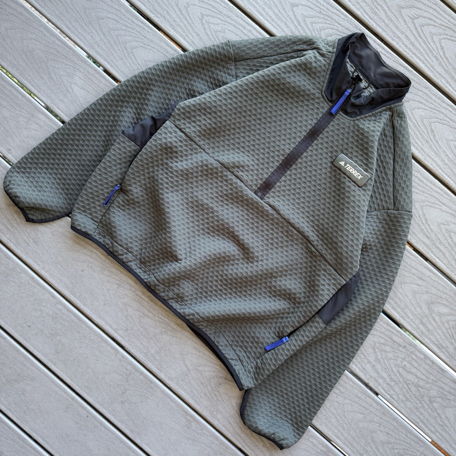 Adidas Terrex Textured Performance 1/4 Zip Forest Green Men's XL gallery
