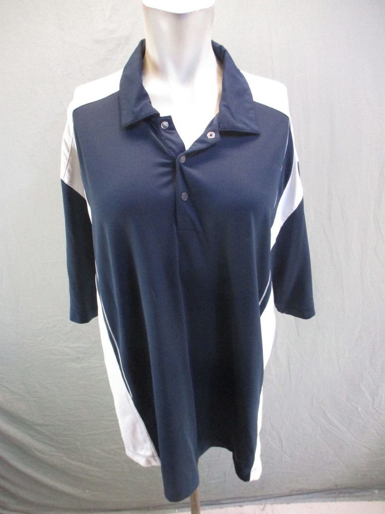 NIKE FIT DRY GOLF Size L Mens 1/2 Snap Collared Short Sleeve Polo Shirt 573