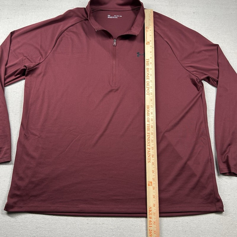Under Armour Sweater Mens 3xl 1/4 Zip Pullover Lightweight Gym Training Maroon gallery