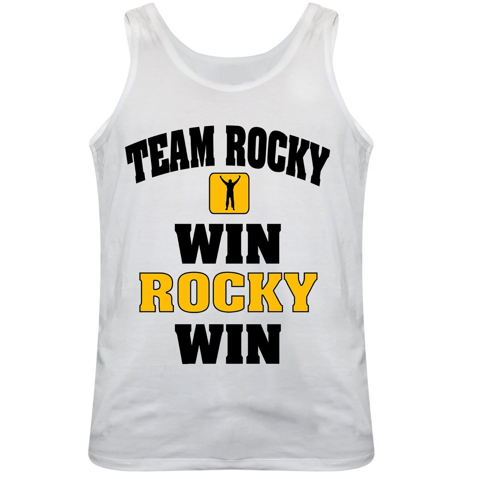 Win Rocky Win Quote, Rocky II Inspired Boxing Film, Vest Top, Regular Fit, White gallery
