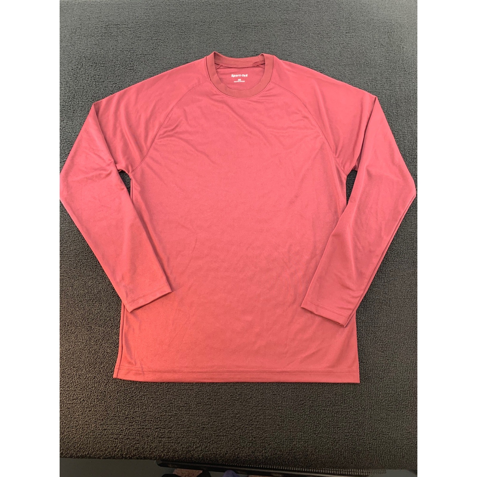Sport-Tek Long Sleeve Raglan T-Shirt Coral Red XS Moisture Wicking Athletic Top gallery