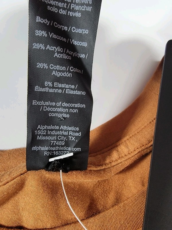NEW Alphalete Men’s Workout Pocket T-Shirt Large Fitted Brown Stretch Gym NWT gallery