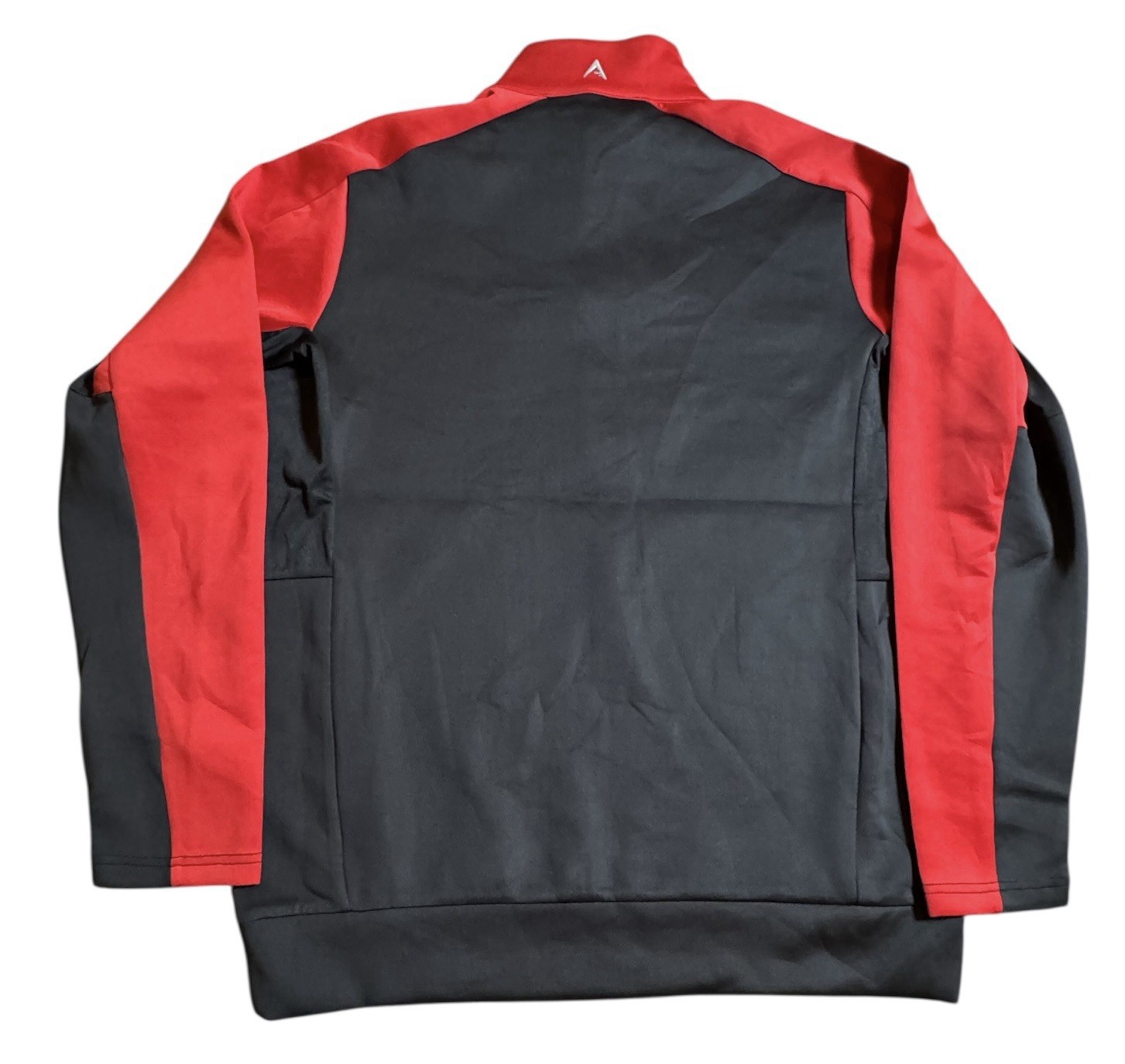 Antigua Men’s Large Long Sleeve 1/4 Zip Pullover in Black & Red Color Block New gallery