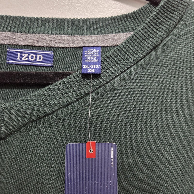 Izod PREMIUM ESSENTIALS Men's V-NECK Sweater 3XL GREEN NWT gallery