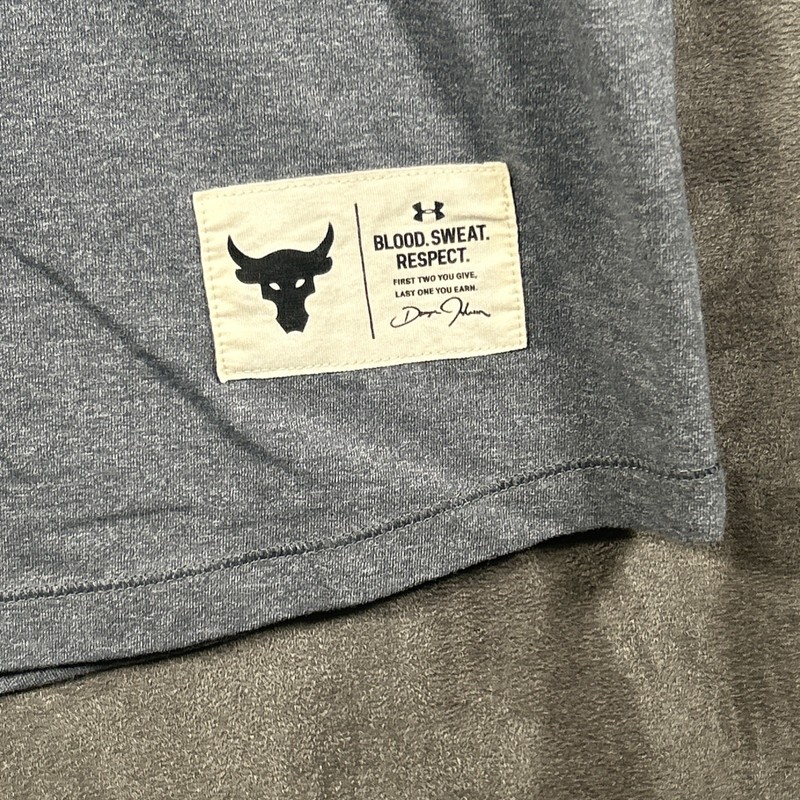 Under Armour UA Project Rock Mens 2XL 3/4 Sleeve Shirt Henley Charcoal Gray gallery