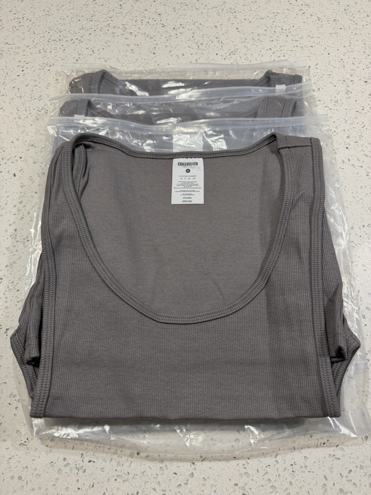 EKKOVISION Men’s Compression Tank Top Undershirt Shadow — XL/L/M — 3 PACK gallery