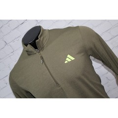 Adidas 1/4 Zip Pullover Men Medium Olive Green Shirt Gym Workout Golf Polyester