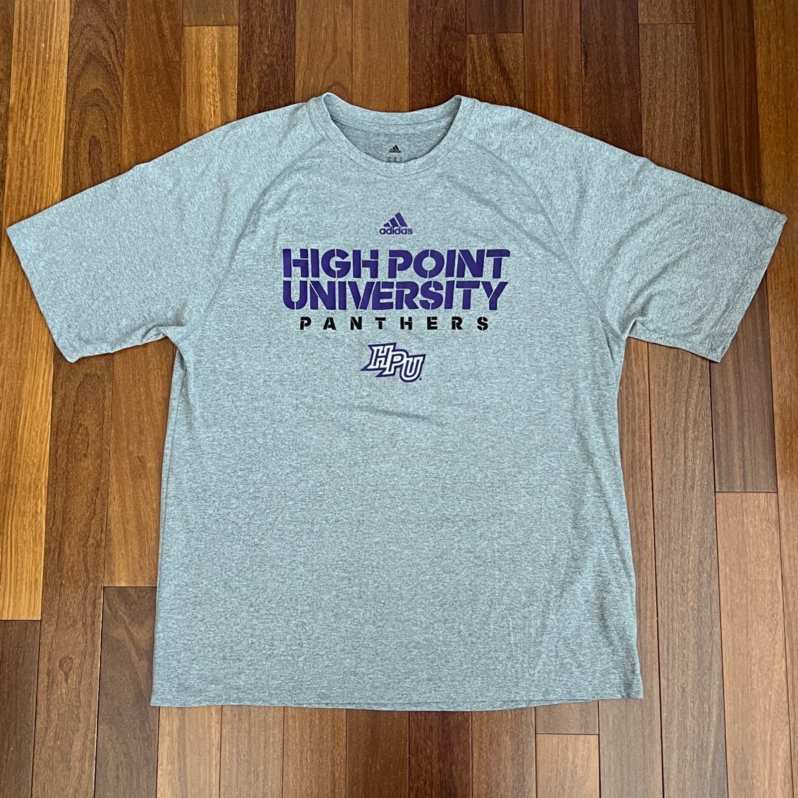 HPU High Point University Panthers ADIDAS Climalite Gray Short Sleeve Shirt XL gallery