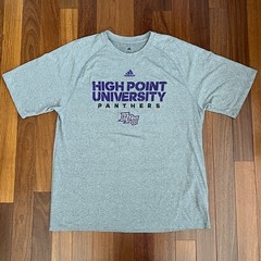 HPU High Point University Panthers ADIDAS Climalite Gray Short Sleeve Shirt XL