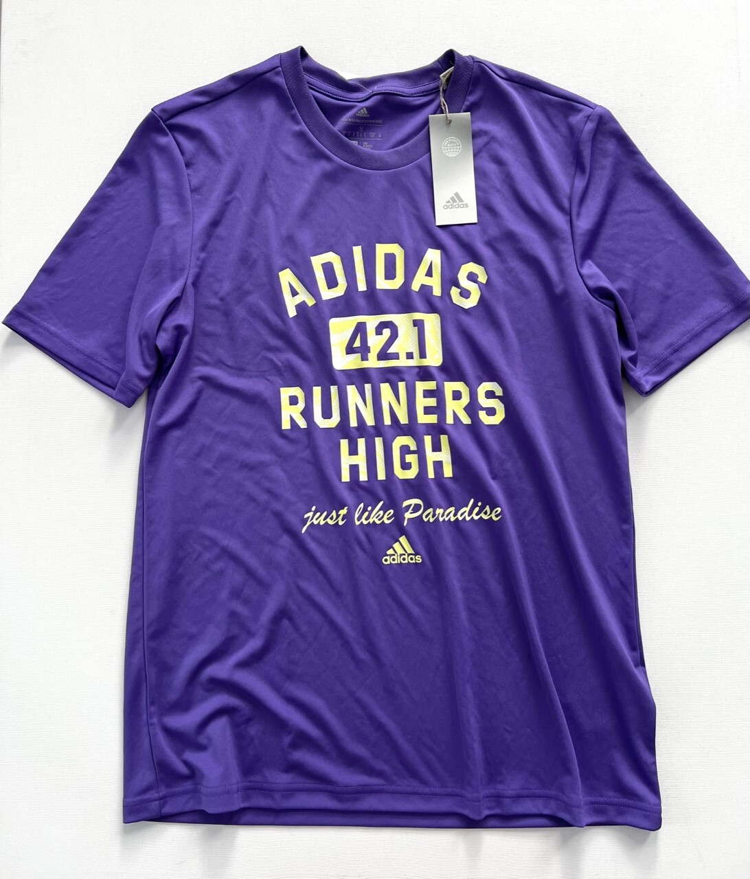 Adidas HA6681 Slogan Logo Graphic Tee Purple Rush ( S ) gallery