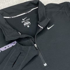 Nike Stride Dri-FIT 1/4 Zip Running Shirt Mens Medium Black L/S Lipscomb