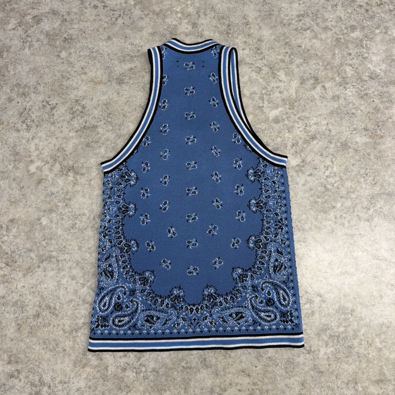 Authentic Amiri Paisley Bandana Print Cashmere Tank Top Size XS gallery